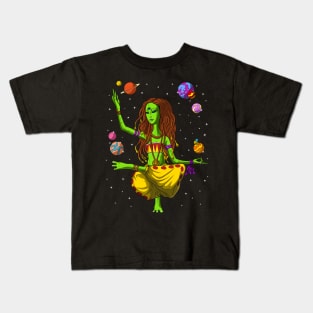 Hippie Alien Yoga Kids T-Shirt